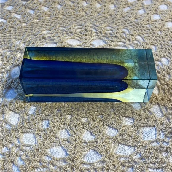 Vintage 1930’s Murano glass vase Blue & Gold Glass. - Picture 4 of 6